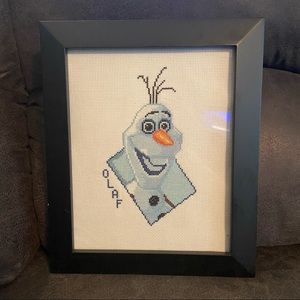 Handmade Frozen Olaf Cross-stitching